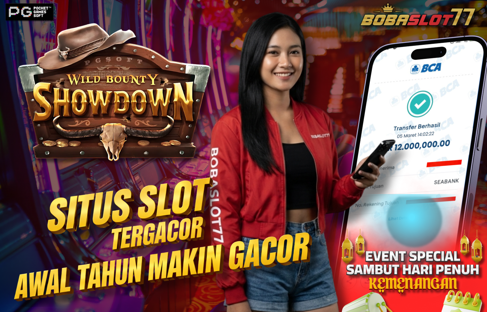 Selamat kepada user id : ja*****g Wede Rp 12.000.000 di Game WILD BOUNTY SHOWDOWN PG SOFT Cair Gk Sampe 1 Menit! Menang Mudah di Bobaslot77